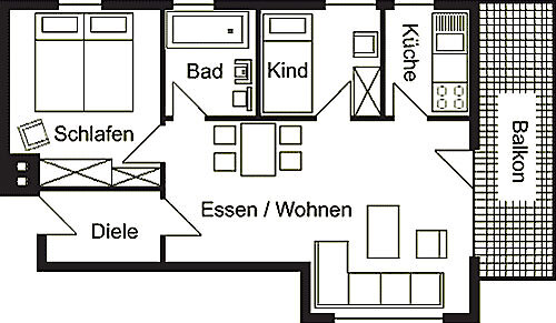 Grundriss 2 - Ferienwohnungen im Englmarer Hof